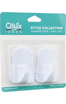 Qlux L-00735 2pcs Opak Beyaz Plastik Askı &