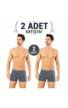 Erdem Erkek Füme Pamuk 2 Adet Klasik Boxer Kutulu- 1445fw Erdem Erkek Füme Pamuk 2 Adet Klasik Boxer Kutulu- 1445fw