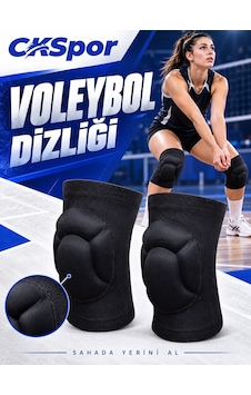 Ckspor Voleybol Dizliği 1 Çift Sünger Pedli Esnek Spor Diz Koruyucu Siyah