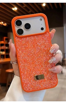 Fibaks iPhone 17 Pro Max Uyumlu Kılıf Içi Kadife Elmas Tasarımlı Turuncu Taşlı Işıltılı Pırlanta Silikon Kapak Fibaks iPhone 17 Pro Max Uyumlu Kılıf Içi Kadife Elmas Tasarımlı Turuncu Taşlı Işıltılı Pırlanta Silikon Kapak