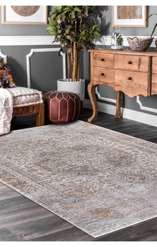 Indiana Etnik Desenli Vintage Eskitme Görünümlü Modern Halı In04 Multi Krem