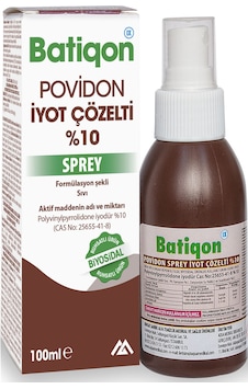 Batiqonix Povidon İyot Çözelti Sprey 100 ML Batiqonix Povidon İyot Çözelti Sprey 100 ML