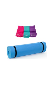 Spor Byfit 10 Mm Pilates Minderi Ve 3 Lü Pilates Band Seti - Mavi