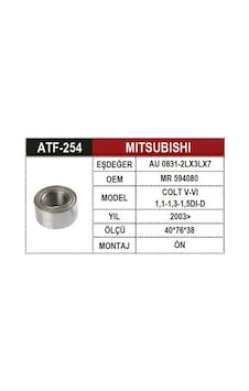 Atf 254 Mitsubishi Colt V Vı 1.3 15d 2003 Ön Aks Rulmanı Mr594080 Atf 254 Mitsubishi Colt V Vı 1.3 15d 2003 Ön Aks Rulmanı Mr594080