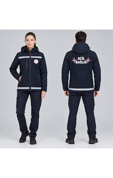 Acil Sağlık Soft Shell Mont Çıkarılabilen Kapüşonlu Lacivert