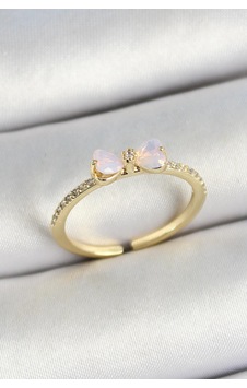 Pirinç Fiyonk Figürlü Zirkon Taşlı Gold Renk Ayarlanabilir Kadın Yüzük Renkli Pirinç Fiyonk Figürlü Zirkon Taşlı Gold Renk Ayarlanabilir Kadın Yüzük Renkli