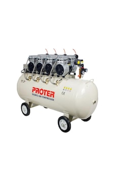 Proter 200 Lt Sessiz Yağsız 4 Kafa Trifaze Hava Kompresörü