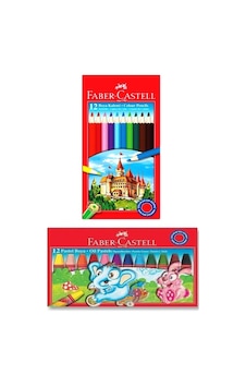 Faber Castell Kuru Boya 12 Li Tam Boy - Pastel Boya 12 Li - 2 Li Set 12renk Faber Castell Kuru Boya 12 Li Tam Boy - Pastel Boya 12 Li - 2 Li Set 12renk