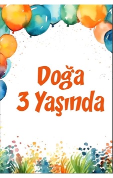 Balonlar Temalı Doğum Günü Afişi 70x100 Cm Diğer