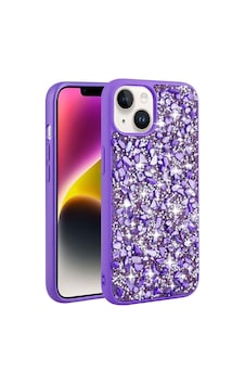 Apple Uyumlu iPhone 13 Kılıf Parlak Taşlı Tasarım Zore Linea Kapak-derin Mor Apple Uyumlu iPhone 13 Kılıf Parlak Taşlı Tasarım Zore Linea Kapak-derin Mor