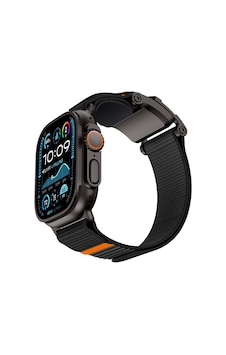 Watch 42mm Uyumlu Mohseven İwatch Mecha Sport Hasır Kordon Siyah