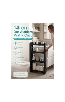 4'lü Slim Dar Alan Organizer Raf, Tekerlekli Çok Amaçlı Mutfak Ve Banyo Düzenleyici Siyah Diğer 4'lü Slim Dar Alan Organizer Raf, Tekerlekli Çok Amaçlı Mutfak Ve Banyo Düzenleyici Siyah Diğer