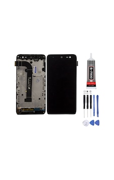 General Mobile Gm 4g Uyumlu Lcd Ekran Çıtalı Siyah + Montaj Kiti