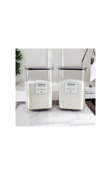 2 Adet Etiketli Deterjan Kutusu Vakum Kapaklı Renkliler Beyazlar Deterjan Saklama Kabı 2900 Ml Şeffaf Şeffaf 2 Adet Etiketli Deterjan Kutusu Vakum Kapaklı Renkliler Beyazlar Deterjan Saklama Kabı 2900 Ml Şeffaf Şeffaf