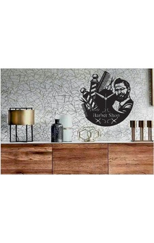Barber Shop 2 Temalı Dekoratif Ahşap Duvar Saati Ahşap Barber Shop 2 Temalı Dekoratif Ahşap Duvar Saati Ahşap
