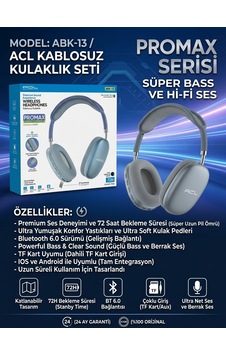 Acl Abk-13 Promax Kablosuz Bluetooth 6.0 Kulak Üstü Kulaklık - Bayi Depom Acl Abk-13 Promax Kablosuz Bluetooth 6.0 Kulak Üstü Kulaklık - Bayi Depom