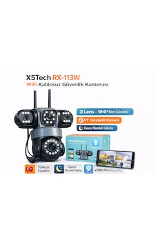 X5tech Rx-113w Wifi 3 Lensli 12 Volt 2a Kablosuz Güvenlik Kamerası X5tech Rx-113w Wifi 3 Lensli 12 Volt 2a Kablosuz Güvenlik Kamerası