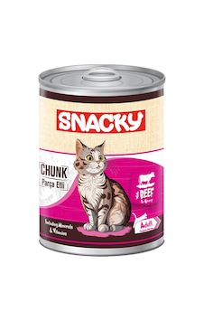Snacky Parça Etli Sığırlı Yetişkin Kedi Konserve 400 Gr Snacky Parça Etli Sığırlı Yetişkin Kedi Konserve 400 Gr