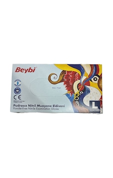Beybi Nitril Mavi Pudrasız Eldiven Large 100'lü Beybi Nitril Mavi Pudrasız Eldiven Large 100'lü