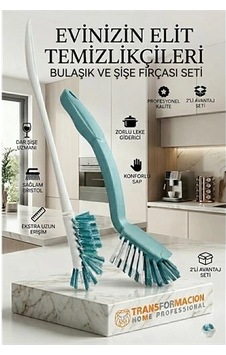 2'li Profesyonel Set - Biberon, Şişe Ve Kavanoz Fırçası İle Bulaşık Fırçası 723096