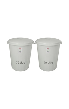 70 Lt (İkili Takım) Plastik Büyük Boy Çöp Kovası Et Kovası Gri 70 Lt (İkili Takım) Plastik Büyük Boy Çöp Kovası Et Kovası Gri