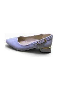 Shoes Kadın Kalın Kısa Topuklu Taşlı Topuk Metal Detaylı Abiye Ayakkabı Gümüş Tokalı - 648136700 Gümüş Tokalı