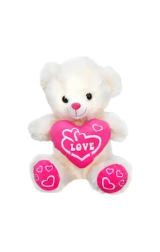 Kalpli Peluş Ayı 30 Cm Pembe