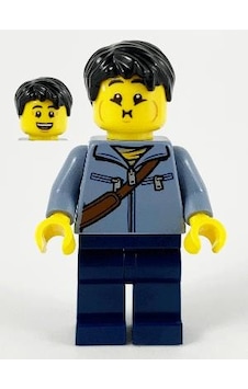 Lego Minifigür Man, Sand Blue Jacket And Reddish Brown Satchel Hol226 Lego Minifigür Man, Sand Blue Jacket And Reddish Brown Satchel Hol226