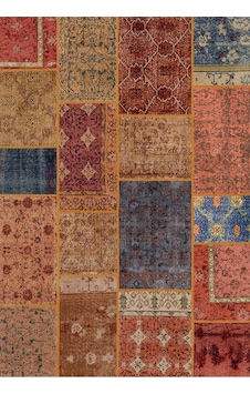 Çam Halı Siesta Patchwork 32-460 Etnik Eskitme Desenli Dokuma Tabanlı Yıkanabilir Şönil Salon Ve Oda Halısı Multi 5