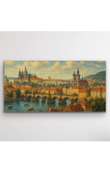 Prag Şehir Manzarası Kanvas Tablo 60x120cm Çok Renkli Prag Şehir Manzarası Kanvas Tablo 60x120cm Çok Renkli