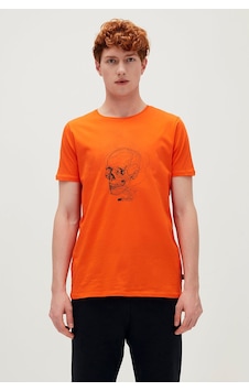 Bad Bear Reborn Turuncu Erkek Baskılı Tişört Turuncu