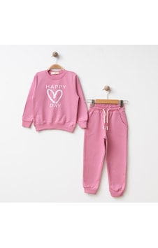 Bebolly 2li Takım Happy Day Baskılı Pembe-13135 Pembe Bebolly 2li Takım Happy Day Baskılı Pembe-13135 Pembe