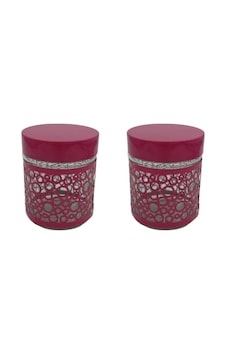 Fidex Home 2'li Renkli Cam Kavanoz Saklama Kabı 250ml Fuşya Fidex Home 2'li Renkli Cam Kavanoz Saklama Kabı 250ml Fuşya