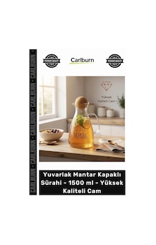 Sürahi Şık Modern Tasarım Sunum Yuvarlak Mantar Kapaklı Sürahi 1500 Ml Yüksek Kaliteli Cam Sürahi Şık Modern Tasarım Sunum Yuvarlak Mantar Kapaklı Sürahi 1500 Ml Yüksek Kaliteli Cam