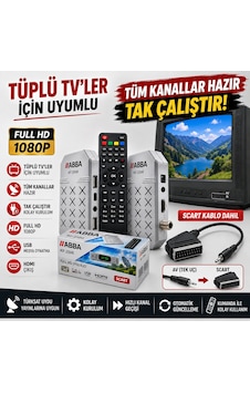 Abba Kf-2500 Full Hd Mini Uydu Alıcısı Tüplü Tv Uyumlu Av Scart K
