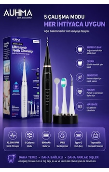 Ultrasonic Şarjlı Elektrikli Akıllı Diş Temizleme Cihazı Beyazlatıcı 5 Mod 3+1 Başlık, Ipx8 Su Geçir Ultrasonic Şarjlı Elektrikli Akıllı Diş Temizleme Cihazı Beyazlatıcı 5 Mod 3+1 Başlık, Ipx8 Su Geçir