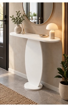 Sulorahome Modern Beyaz Oval Dresuar Antre Konsolu Sulorahome Modern Beyaz Oval Dresuar Antre Konsolu