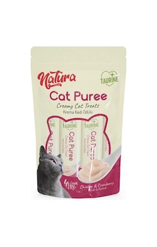 Natura Püre Krema Tavuk ve Kızılcıklı Yetişkin Kedi Ödül Maması 5 x 12 G Natura Püre Krema Tavuk ve Kızılcıklı Yetişkin Kedi Ödül Maması 5 x 12 G