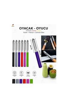 Ahşap Saplı Patlıcan, Kabak, Patates, Biber Oyma Bıçağı - Oyacak 1 Adet Kırmızı