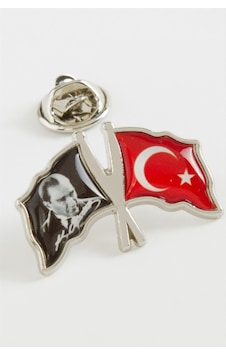 Atatürk - 579 - Ay Yıldız Yaka Rozet - Spt-gld - Gümüş Rengi Atatürk - 579 - Ay Yıldız Yaka Rozet - Spt-gld - Gümüş Rengi