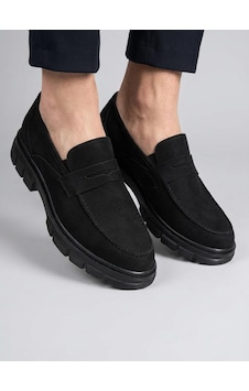 Beren Erkek Siyah Nubuk Deri Ortopedik Taban Penny Loafer Casual Günlük Ayakkabı Beren Erkek Siyah Nubuk Deri Ortopedik Taban Penny Loafer Casual Günlük Ayakkabı