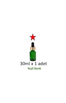 Damlalık 30 Ml Damlalıklı Cam Yeşil Şişe, Metal Gold Kapak