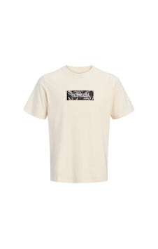 Jack & Jones Montauk Front Erkek Krem Tişört 12297890-anw Jack & Jones Montauk Front Erkek Krem Tişört 12297890-anw