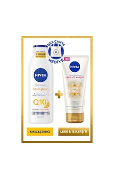 NIVEA Q10 Sıkılaştırıcı Losyon 250 ML + Luminous630 Leke Çatlak Karşıtı Vücut Kremi 200 ML + Çanta NIVEA Q10 Sıkılaştırıcı Losyon 250 ML + Luminous630 Leke Çatlak Karşıtı Vücut Kremi 200 ML + Çanta