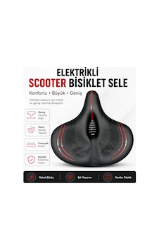 Elektrikli Scooter Bisiklet Sele Konforlu Büyük Geniş 30 X 30 Siyah