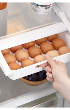 Eggo Pratik Geçmeli Mandallı Raf Yumurtalık 15'li Dolap Içi Yumurta Saklama Kutusu Beyaz Çok Renkli Eggo Pratik Geçmeli Mandallı Raf Yumurtalık 15'li Dolap Içi Yumurta Saklama Kutusu Beyaz Çok Renkli
