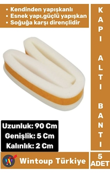 Yüksek Kaliteli Kendinden Yapışkanlı Kapı Altı Eşik Bantı Soğuk Koruyucu Isı Yalıtım Süngeri 5 Adet Diğer