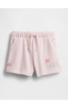 Gap Kız Bebek Logo Pull-on Fransız Havlu Kumaş Şort Pembe-2753