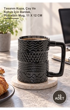 10 Adet Porselen Kupa Bardak Tasarım Kupa, Çay Ve Kahve İçin Bardak, Porcelain Mug, 11 X 12 Cm 1 10 Adet Porselen Kupa Bardak Tasarım Kupa, Çay Ve Kahve İçin Bardak, Porcelain Mug, 11 X 12 Cm 1