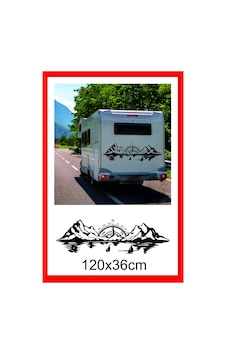 Pusula Deniz Dağ Orman Doğa Manzara Off Road Kamp Karavan Sticker 120x36